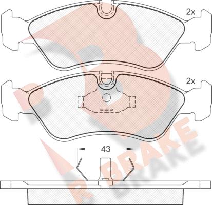 R Brake RB0758 - Тормозные колодки, дисковые, комплект autosila-amz.com