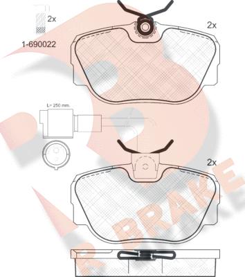 R Brake RB0766-006 - Тормозные колодки, дисковые, комплект autosila-amz.com