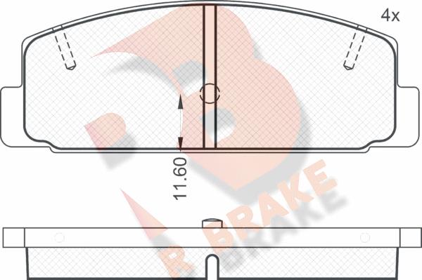 R Brake RB0785 - Тормозные колодки, дисковые, комплект autosila-amz.com