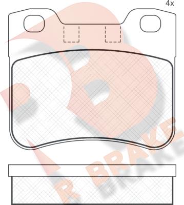 R Brake RB0788-204 - Тормозные колодки, дисковые, комплект autosila-amz.com