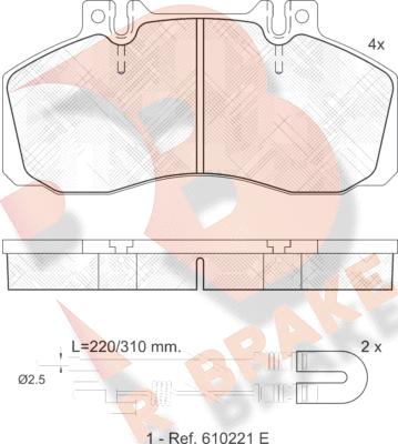 R Brake RB0722 - Тормозные колодки, дисковые, комплект autosila-amz.com