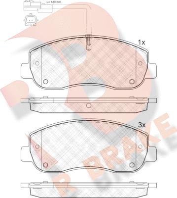 R Brake RB1999 - Тормозные колодки, дисковые, комплект autosila-amz.com