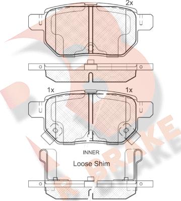 R Brake RB1947 - Тормозные колодки, дисковые, комплект autosila-amz.com