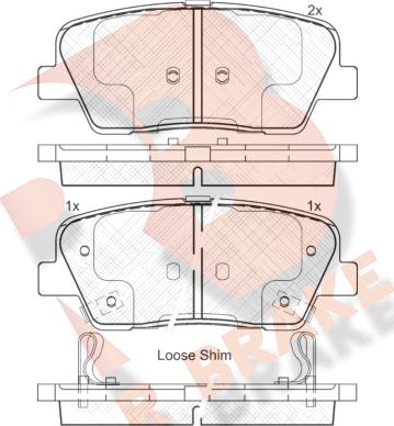 R Brake RB1954 - Тормозные колодки, дисковые, комплект autosila-amz.com