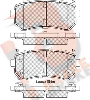 R Brake RB1955 - Тормозные колодки, дисковые, комплект autosila-amz.com