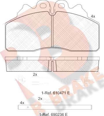 R Brake RB1958-117 - Тормозные колодки, дисковые, комплект autosila-amz.com