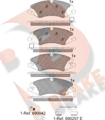 R Brake RB1957-203 - Тормозные колодки, дисковые, комплект autosila-amz.com