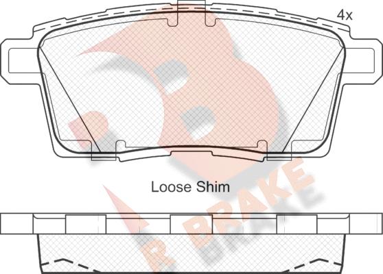 R Brake RB1963 - Тормозные колодки, дисковые, комплект autosila-amz.com