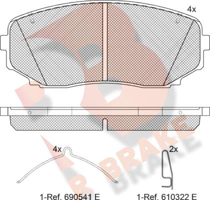 R Brake RB1962-233 - Тормозные колодки, дисковые, комплект autosila-amz.com