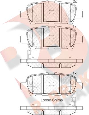 R Brake RB1901-203 - Тормозные колодки, дисковые, комплект autosila-amz.com