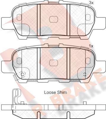 R Brake RB1901 - Тормозные колодки, дисковые, комплект autosila-amz.com