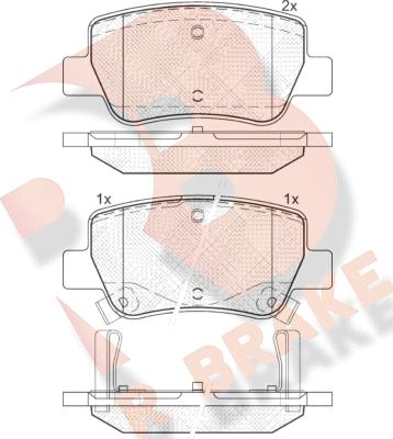 R Brake RB1916 - Тормозные колодки, дисковые, комплект autosila-amz.com