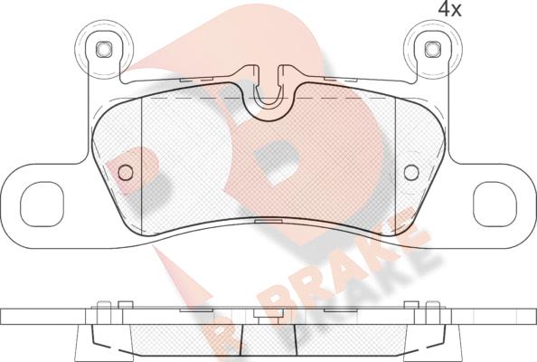 R Brake RB1987-200 - Тормозные колодки, дисковые, комплект autosila-amz.com