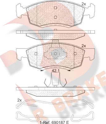 R Brake RB1924 - Тормозные колодки, дисковые, комплект autosila-amz.com