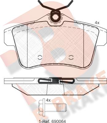 R Brake RB1928 - Тормозные колодки, дисковые, комплект autosila-amz.com