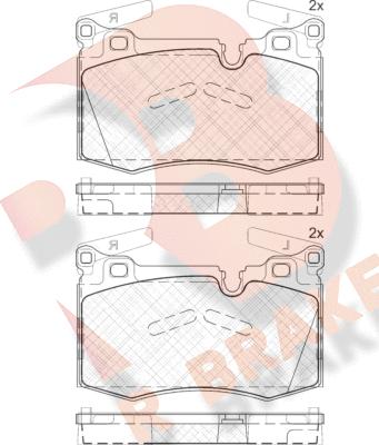 R Brake RB1979 - Тормозные колодки, дисковые, комплект autosila-amz.com