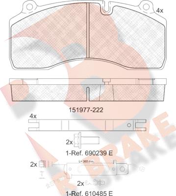 R Brake RB1977-222 - Тормозные колодки, дисковые, комплект autosila-amz.com