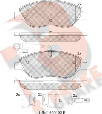 R Brake RB1445-071 - Тормозные колодки, дисковые, комплект autosila-amz.com