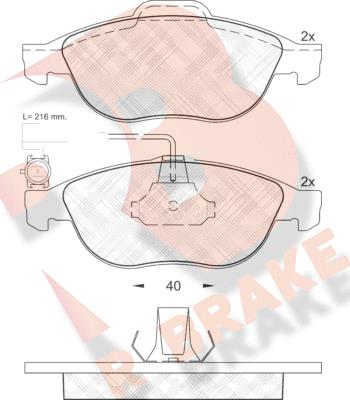 R Brake RB1446 - Тормозные колодки, дисковые, комплект autosila-amz.com