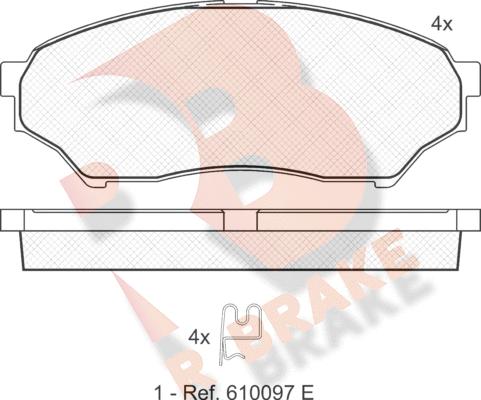 R Brake RB1443 - Тормозные колодки, дисковые, комплект autosila-amz.com