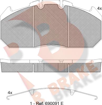 R Brake RB1405-067 - Тормозные колодки, дисковые, комплект autosila-amz.com