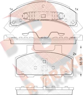 R Brake RB1414 - Тормозные колодки, дисковые, комплект autosila-amz.com