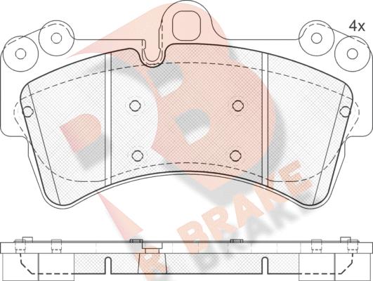 R Brake RB1595 - Тормозные колодки, дисковые, комплект autosila-amz.com