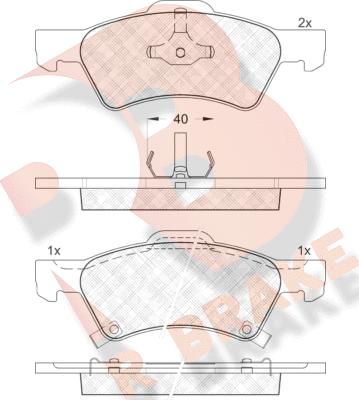 R Brake RB1544 - Тормозные колодки, дисковые, комплект autosila-amz.com