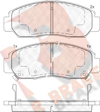 R Brake RB1543 - Тормозные колодки, дисковые, комплект autosila-amz.com