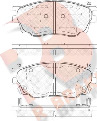 R Brake RB1542-200 - Тормозные колодки, дисковые, комплект autosila-amz.com