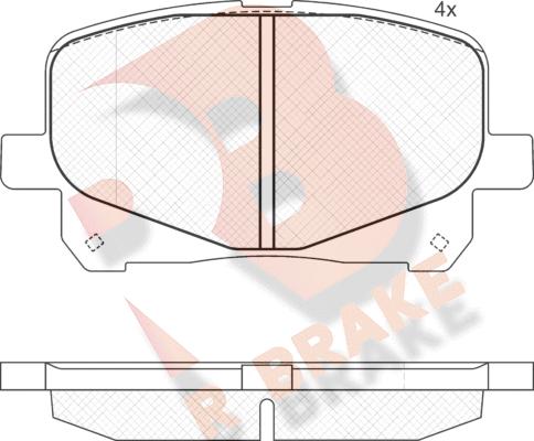 R Brake RB1555 - Тормозные колодки, дисковые, комплект autosila-amz.com