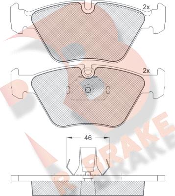 R Brake RB1550 - Тормозные колодки, дисковые, комплект autosila-amz.com