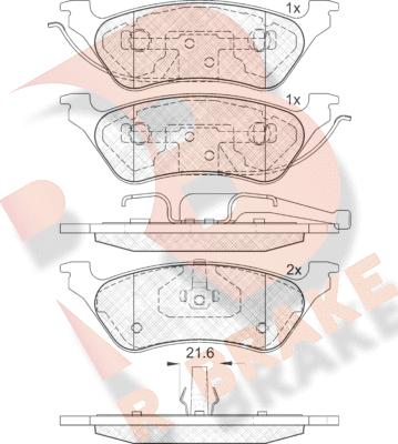 R Brake RB1564 - Тормозные колодки, дисковые, комплект autosila-amz.com