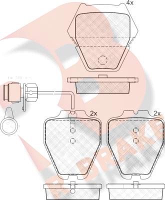 R Brake RB1565 - Тормозные колодки, дисковые, комплект autosila-amz.com