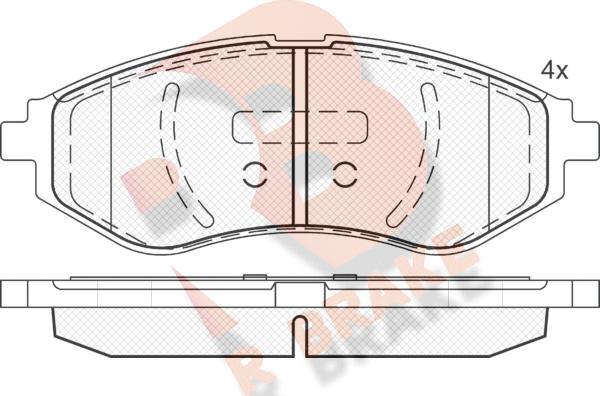 R Brake RB1566 - Тормозные колодки, дисковые, комплект autosila-amz.com