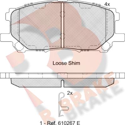 R Brake RB1584 - Тормозные колодки, дисковые, комплект autosila-amz.com