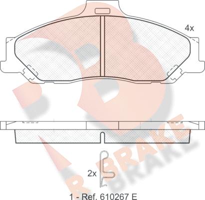 R Brake RB1580 - Тормозные колодки, дисковые, комплект autosila-amz.com