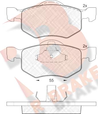 R Brake RB1532 - Тормозные колодки, дисковые, комплект autosila-amz.com