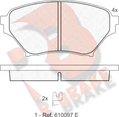 R Brake RB1529 - Тормозные колодки, дисковые, комплект autosila-amz.com