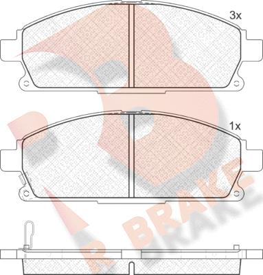 R Brake RB1521-200 - Тормозные колодки, дисковые, комплект autosila-amz.com