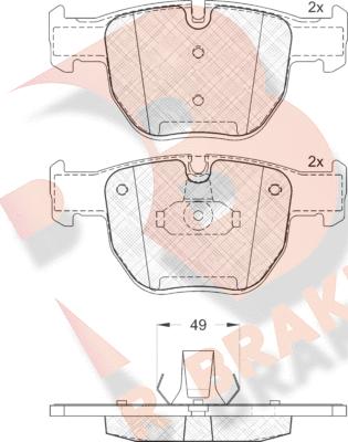 R Brake RB1574 - Тормозные колодки, дисковые, комплект autosila-amz.com