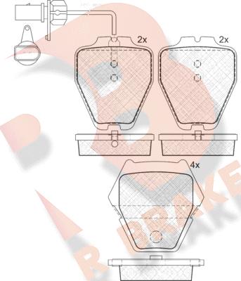 R Brake RB1571 - Тормозные колодки, дисковые, комплект autosila-amz.com