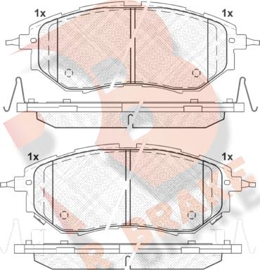 R Brake RB1697 - Тормозные колодки, дисковые, комплект autosila-amz.com