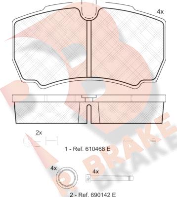 R Brake RB1640-117 - Тормозные колодки, дисковые, комплект autosila-amz.com