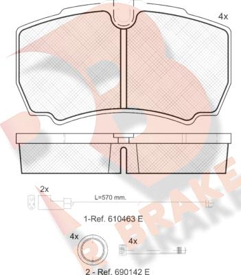 R Brake RB1640-229 - Тормозные колодки, дисковые, комплект autosila-amz.com