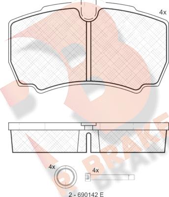 R Brake RB1640 - Тормозные колодки, дисковые, комплект autosila-amz.com