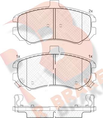 R Brake RB1666 - Тормозные колодки, дисковые, комплект autosila-amz.com