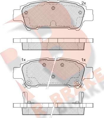 R Brake RB1608 - Тормозные колодки, дисковые, комплект autosila-amz.com