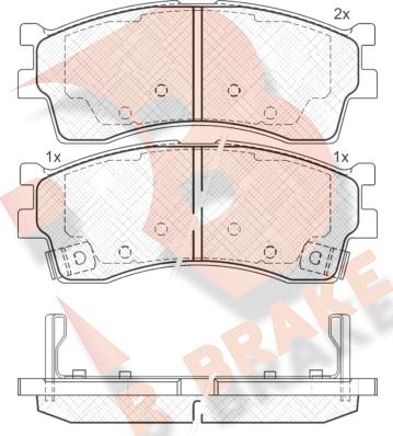 R Brake RB1610 - Тормозные колодки, дисковые, комплект autosila-amz.com