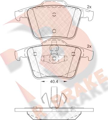 R Brake RB1612 - Тормозные колодки, дисковые, комплект autosila-amz.com